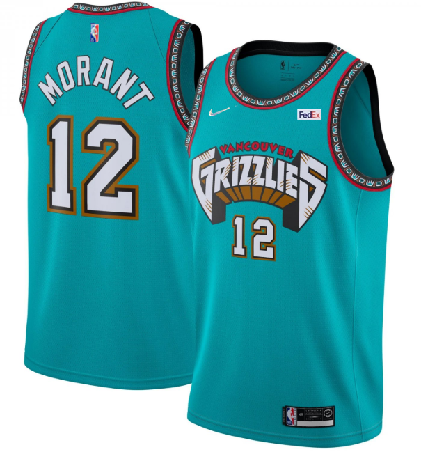 Men's Memphis Grizzlies #12 Ja Morant 75th Anniversary 2021 Teal Swingman Stitched Jersey Men's Memphis Grizzlies #12 Ja Morant 75th Anniversary 2021 Teal Swingman Stitched Jersey
